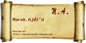 Marek Ajád névjegykártya
